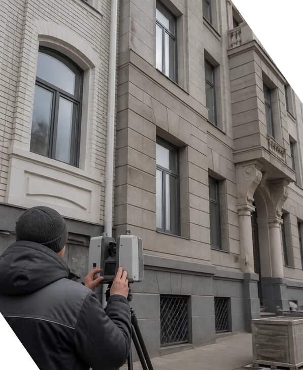 Лазерное сканирование фасадов зданий для обследования в Чите