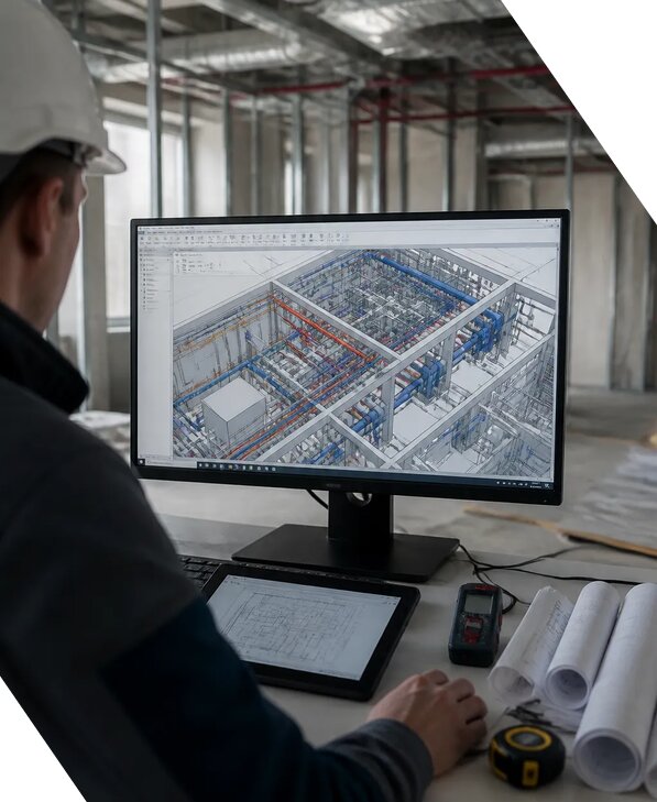 Создание BIM модели инженерных сетей для объектов в Чите